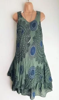 Drabužių UVRCO Rudenį spausdinti dvigubo sluoksnio suknelė, ilgas sijonas be rankovių