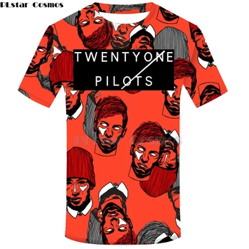Dvidešimt vienas pilotai marškinėliai vyrams 3D marškinėliai harajuku top hip-hop žmogaus T-shirt streetwear viršūnes mens Mados drabužių marškinėlius