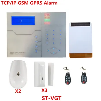 Dėmesio anglų, prancūzų Balso ST-VGT TCP IP Signalizacijos Sistema GSM Protingo Namo Apsaugos Signalizacija Su Saulės Strobe Flash 