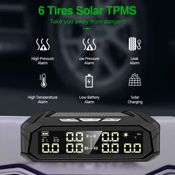 E-ACE Automobilių TMPS Saugos Padangų Slėgio Signalizacijos Sistemos, Saulės energija, Skaitmeninis Ekranas, Smart Padangų Slėgio Stebėjimo Sistema