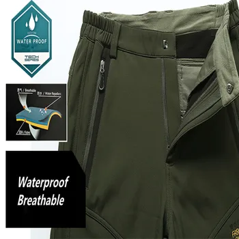 Elastingumas Quick Dry Kvėpuojantis Kempingas, Žygiai Pants Plus Aksomo Vandeniui Kelnės Kelionėse Lauko Laipiojimo Žvejybos