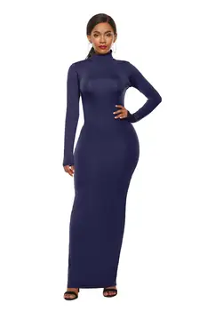 Elegantiškas ilgomis Rankovėmis Golfo Kietas Atsitiktinis Bodycon Ilga Suknelė 2020 M. Pavasarį, Rudenį Moterų Sexy Paketo Klubo Maxi Suknelė Vestidos 5XL