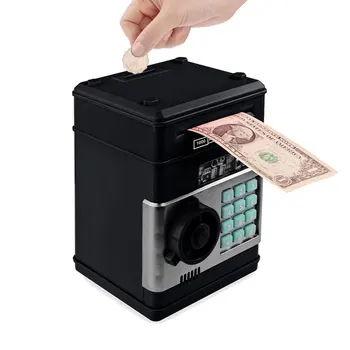 Elektroninių Piggy Bank ATM Slaptažodį taupyklė Pinigų Monetų Taupymo Dėžutė BANKOMATŲ Banko seifo saugumo Automatinė Indėlių Banknotų dovana
