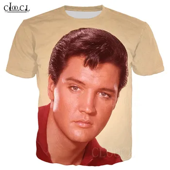 Elvis Presley 3D Spausdinimo Vintage Laisvalaikio T-Shirt Moterims, Vyrams trumpomis Rankovėmis Marškinėliai Roko Dainininkas Elvis Tee Marškinėliai Vasaros Retro Viršūnės