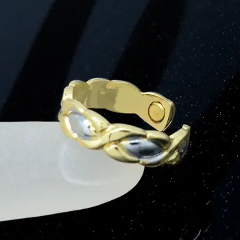 Escalus Akių Modelio 2-Tonas Aukso, Sidabro Spalva Magnetinio Moterų Žiedas Keičiamo Dydžio Moterų Magnetai Kokteilis Žiedai, Papuošalai Žavesio