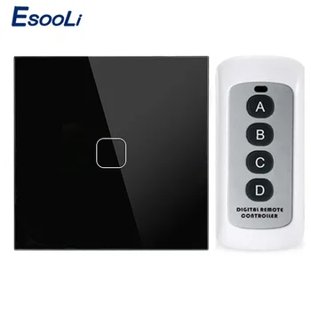 Esooli Smart Home ES Standartu Nuotolinio Valdymo sienos lengvos Jungiklis 1 Gaujos 1 Būdas Belaidžio Nuotolinio Valdymo Touch Šviesos Jungiklis