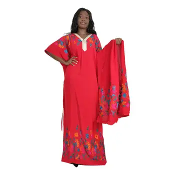 Etninio Stiliaus Kietas Prarasti Afrikos Suknelės Moterims V Kaklo Siuvinėjimo Gėlių Plius Dydis Drabužių Femme Skraiste su Skara