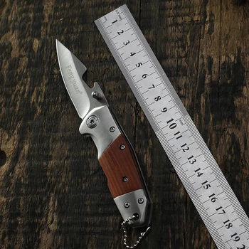 F115 plieno galva medinė rankena mini pocket sulankstomas peilis lauko pėsčiųjų alpinizmo žvejybos EDC pjovimo įrankis, medžioklės peilius
