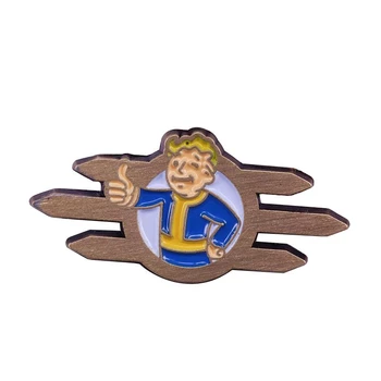 Fallout 4 ant Garų Vault Boy Kūrybiškumą Sunku Emalio Pin Atvartas Smeigtukai Surinkimo Ženklelis