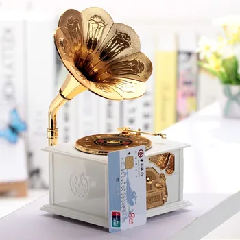 Fonografo Modelis Music Box Plastiko Aštuonias Tonas Darbalaukio Apdailos Elementą Dovana, Namų Dekoro