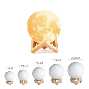 Foxanon 3D Spausdinimo LED Mėnulio Šviesos Jutiklinį Jungiklį LED Atostogų Žiburiai Kūdikiams, Vaikams, Vaikų, Kalėdinės Kūrybinės Dovanos, Namų Puošybai