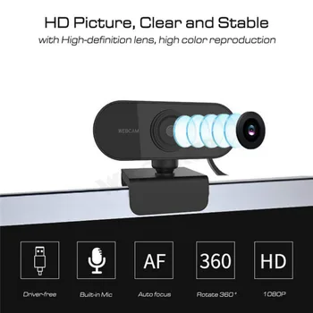 Full HD 1080P Webcam USB Su Mic Mini Kompiuteris, Fotoaparatas,Lankstus Pasukti , Nešiojamieji kompiuteriai, Staliniai Kamera, vaizdo Kameros Online Švietimas