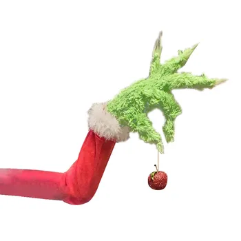 Furry Žalia Grinch Rankos Papuošalas Laikiklį, Kalėdų Eglutė, Kalėdų pradžią Šalis FS99