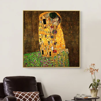 Garsaus Kiss Drobės Paveikslai Gustavo Klimto Reprodukcijos ant Sienų, Klasikinio Portreto Sienos Plakatai Kambarį Dekoro
