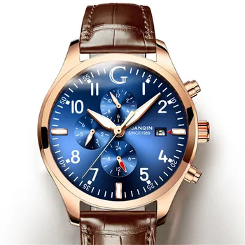 Guanqin Vyrų Automatinis laikrodis atsparus Vandeniui Šviesos Verslo Mechaninis Laikrodis Mados Vyrų Laikrodis, Laikrodžiai Savaitę Data reloj hombre