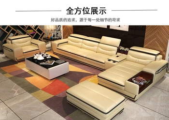 Gyvenamasis Kambarys Sofos saugojimo kampe nekilnojamojo natūralios odos sofos salonas sofos sluoksniuotos asiento muebles de salė canape L formos sofa-cama