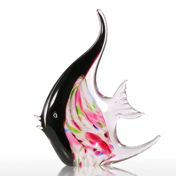 Gėlė-tarsi Spalvinga Stiklo Tropinių Žuvų Modelis Dovana Stiklo Papuošalas Gyvūnų Statulėlės Handblown Namo Kambaryje Apdailos Daugiaspalvis