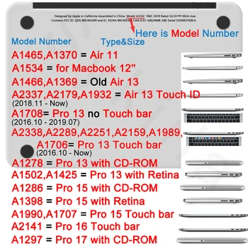HD Screen Protector, skirta MacBook Air 13 Pro 11 13 15 16 Jutiklinis Baras 12 Plastikiniai Aiškią Skaidrią Plėvelę Lipdukas A2179 A2337 A2338 PET