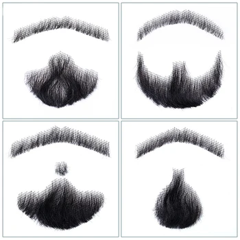 HOUYAN vyriški ūsai 5 rūšis natūralios netikrą barzdą rankų darbo netikrą barzdą seksuali barzda sintetinių nėrinių nematomas barzda