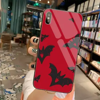 HUAGETOP Goth Vampyras Šikšnosparnis Gotikos Grunge Mielas Telefono dėklas Grūdintas Stiklas iPhone 11 Pro XR XS MAX 8 X 7 6S 6 Plus SE 2020 atveju