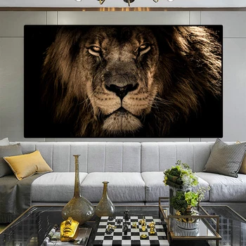 HUILIN Afrikos Didelis Liūtai Veido Drobės, Paveikslai ant Sienų, Menas, Plakatų Ir grafikos Gyvūnų Liūtai Meno Nuotraukas Kambarį