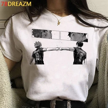 Haikyuu t-shirt marškinėlius femme spausdinti japonų atsitiktinis marškinėliai balti marškinėliai grafinis tees moterims