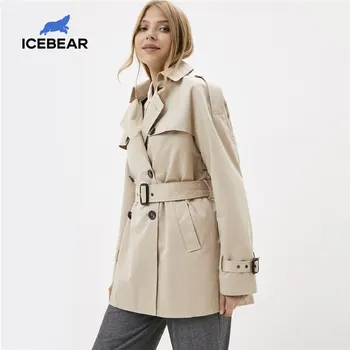 ICEbear 2020 Moterų pavasario švarkelis, stilingas atsitiktinis moterų atvartas tranšėjos paltai kokybės ženklo moterų drabužiai GWF20027D