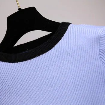 ICHOIX 2 gabalas sijonas nustatyti žiemos drabužių plyšio sijonas seksualus dviejų dalių komplektus megzti megztinis viršūnes moterys 2 dalių komplektas korėjos stiliaus