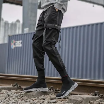 INS Krovinių Haremas Jogger Kelnės Vyrams Multi Kišenės Hip-Hop Mados Atsitiktinis Track Kelnės Streetwear Harajuku Hipster Sweatpants
