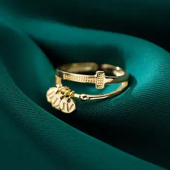 INZATT Nekilnojamojo 925 Sterlingas Sidabro Laišką Apskritojo Reguliuojamas Žiedo Mados Moteris Fine Jewelry Minimalistinės Mados Aksesuarai Dovanos