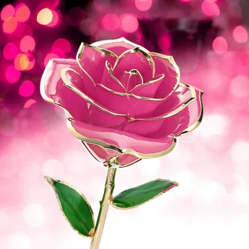 Ilgo Stiebo Aukso Artimųjų 24k Amžinybę Rose su Skaidriu Mėnulis Stovi Dovana Valentino Dienos, Motinos Dienos, Gimtadienio Jubiliejų