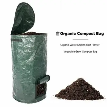 Išardomi Sodo Kieme Komposto Krepšys su Dangčiu Organinių Fermentas Atliekų Kompostavimo