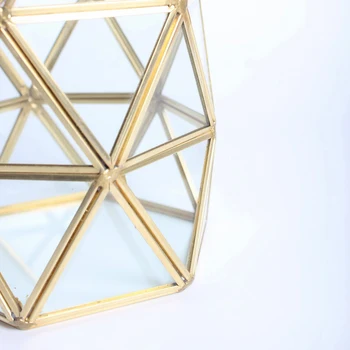 Išskirtinį Geometrinis Aukso Stiklo talpinimo ewelry Kosmetikos Makiažas Šepetys Pen Saugojimo Organizatorius 