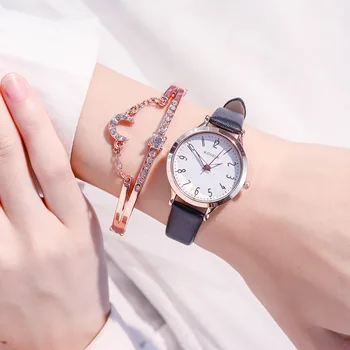 Išskirtinį Moterų Laikrodžiai Prabangių Mados Ponios Laikrodžiai Paprastas Skaičius Masto Moteris Kvarco Odos Laikrodis Reloj Femenino