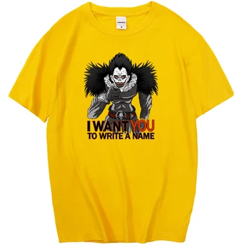 Japonija, Anime Death Note, T-Shirt Aš Noriu Jums Parašyti Pavadinimas Tshirts Mados Juokingi Marškinėliai, Gatvės Harajuku Marškinėliai Sportiniai