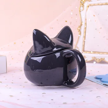 Japonų Stiliaus Katė Keramikos Didelių pajėgumų Kavos Puodelis su dangteliu Mielas Animacinių filmų Katės Puodelis Gimtadienio Dovanos Draugams arba Vaikams 490ml