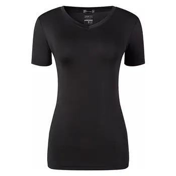 Jeansian Moterų Slim Quick Dry Fit Kvėpuojantis trumpomis Rankovėmis T-Shirt Marškinėliai, Tshirts Veikia Fitneso Treniruotės SWT261 Black2