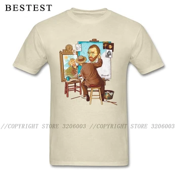 Juokinga Vyrų Marškinėlius Van Gogh Triple autoportretas Tėvo Diena Medvilnės, O Kaklo Naujovė Viršūnes Tees Atspausdinta Marškinėliai Custom T-shirts