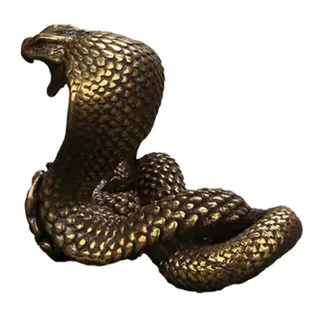 KARŠTO PARDAVIMO！！！Kobra Statula Ornamentu Zodiako Gyvatė Miniatiūrinės Figūrėlės Vario Darbalaukio Amatų