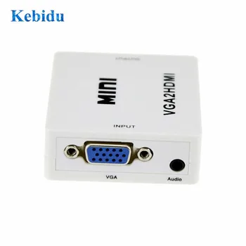 KEBIDU HD 1080P MINI VGA2 Audio Video VGA Su HDMI suderinamus HD HDTV Video Converter Box Adapteris, Skirtas PC Nešiojamas DVD Aukštos kokybės