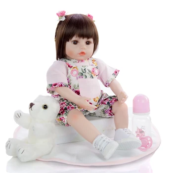 KEIUMI Puikus Reborn Baby Doll, 48CM Minkšto Vinilo Audiniu Kūno Boneca Realus Naujagimių Mergina Žaislas Bamblys Gimtadienio Dovana Metu