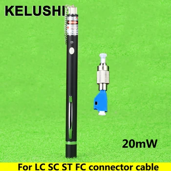 KELUSHI Naujų FTTH lazerio optico pen stiliaus optinio pluošto lazeris testeris LC/FC/SC/ST Adapteris pluošto optica cable20MW kabelinę televiziją