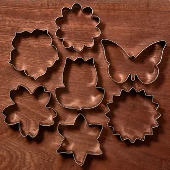 KENIAO Gėlės Cookie Cutter Set - 7 Gabalas - Lelija, Ramunė, Saulėgrąžų, Vyšnių Žiedai, Tulpės - Nerūdijantis Plienas