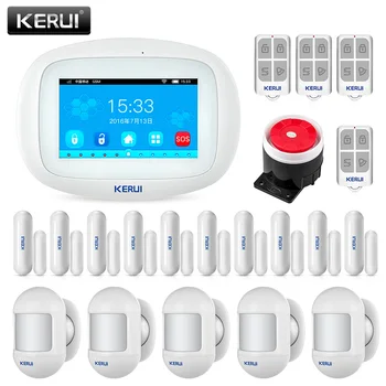 KERUI K52 4,3 colių Jutiklinis Ekranas WIFI, GSM apsaugos Sistemos, TFT Ekranas Namo Apsaugos Signalizacija su Judesio Detektoriumi, Nuotolinio Valdymo