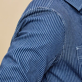 KUEGOU 2020 m. Pavasarį Dryžuotas Medvilnės Juodi Marškinėliai Vyrams Suknelė Mygtuką Atsitiktinis ilgomis Rankovėmis Slim Fit Vyrų Dėvėti Prekės Rūbai 6116