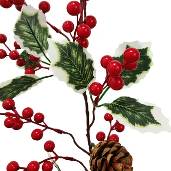 Kalėdų Dirbtinis Vynmedžių Lapai Augalų Raudonųjų Vaisių, Pušų Kankorėžių Ilgai Rotango Gėlių Kompozicijų Atmosfera Išdėstymą, Sienų Dekoras Dropship