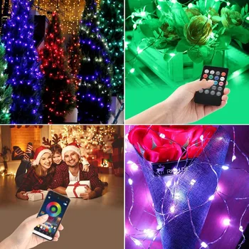 Kalėdų Eglutė Muzikos LED String Žibintai Smart 