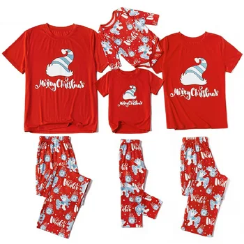 Kalėdų Šeimos Atitikimo Komplektus Atrodo Pižama trumpomis Rankovėmis Mama Tėtis ir Man Drabužius, Tėvas, Motina, Vaikai & Kūdikio Sleepwear