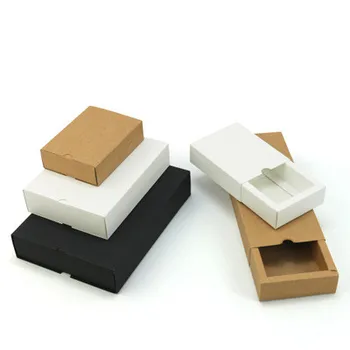 Kartono dėžutė, kraft Popieriaus Stalčių dėžutė Vestuvių Baltos spalvos Dovanų Pakavimo Popieriaus Langelį, Papuošalai/Arbata/handsoap/Saldainiai