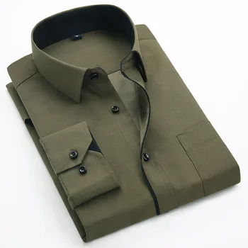 Karšto Pardavimo Aukštos Kokybės Marškinėliai Vyrams ilgomis Rankovėmis Tvirtą Socialinę Oficialių Verslo Shirt Mens Prekės ženklo Drabužių Plius Dydžio Suknelė Marškiniai MY204